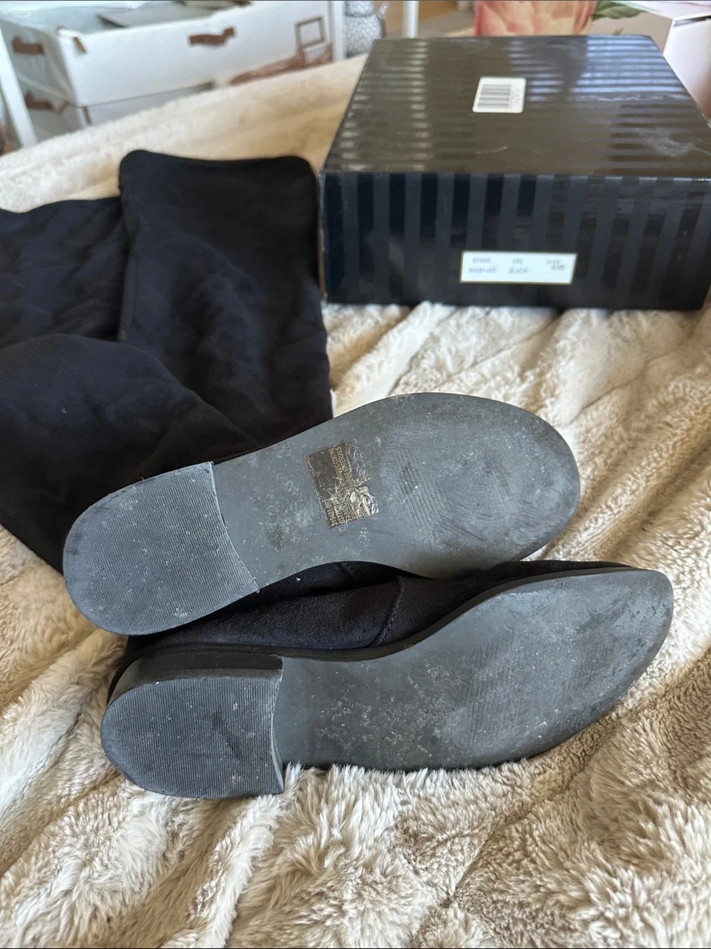 Victoria's Secret Black Over-the-Knee Stretch Boots